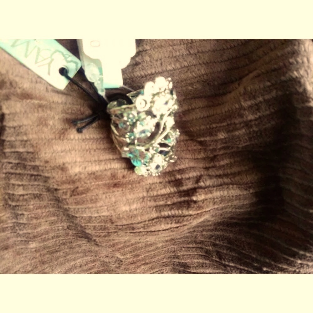 Artisan Flowers Ring, sterling silver with FWP and CZ